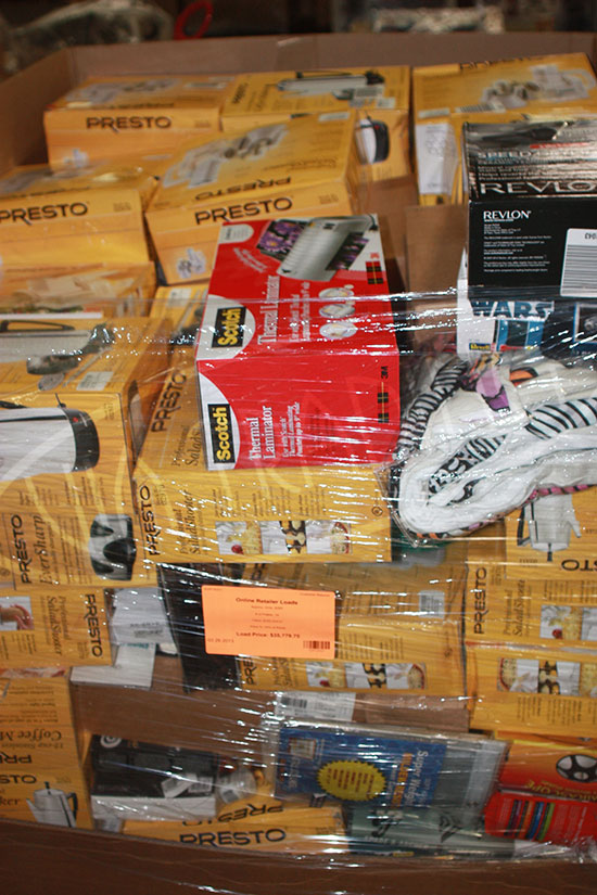 Assorted Online Retailer Loads - These loads are online retailer items, typically much cleaner than store returns. Loads are fully manifested and typically include a wide variety of product categories including: High End Electronics, Tools, Kitchen Appliances, Bedding, Health & Beauty Aids, Instruments, Groceries, Toys, Automotive, Pet Supplies