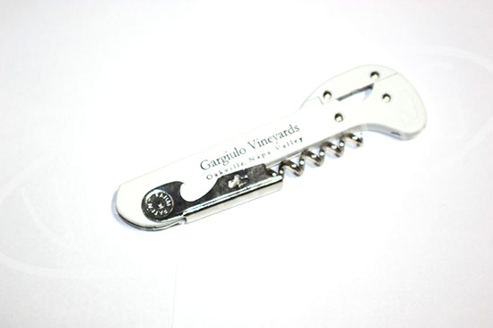Wholesale Corkscrews and Wine Bottle Openers - 200 units per case. These items are promotional liquidations and have previously been imprinted with various companies' names and logos including: Gnarly Head, Il Fornaio, CapeMay Winery & Vineyard, Sonoma Systems, LA Vina, Taste Unlimited, Nine LLC, A Taste of Monterey, Lavelle’s Spectrom, United, and more.