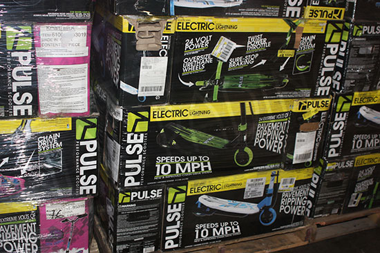 Charger Electric Pulse Scooters - Items may or may not come with battery charger or related accessories. These are untested customer return units. All items are packed inside their original retail boxes! Due to the nature of these items, please note that a percentage of the units may include: broken belts, cosmetic blemishes/scrapes, damaged wheels or non-functional breaks Pallets will include a variety of colors which may include green, blue, pink, red, silver, etc.