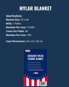 Mylar Emergency Blankets | New Overstock Manifested Pallets