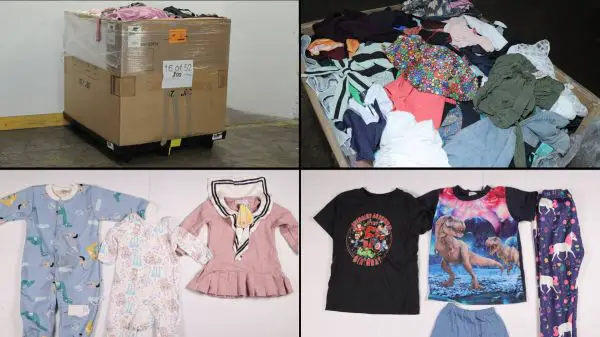 Paletas surtidas de ropa sin manifestar, tal cual