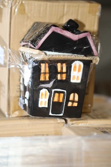 Way to Celebrate Halloween Ceramic Haunted House Treat Jar