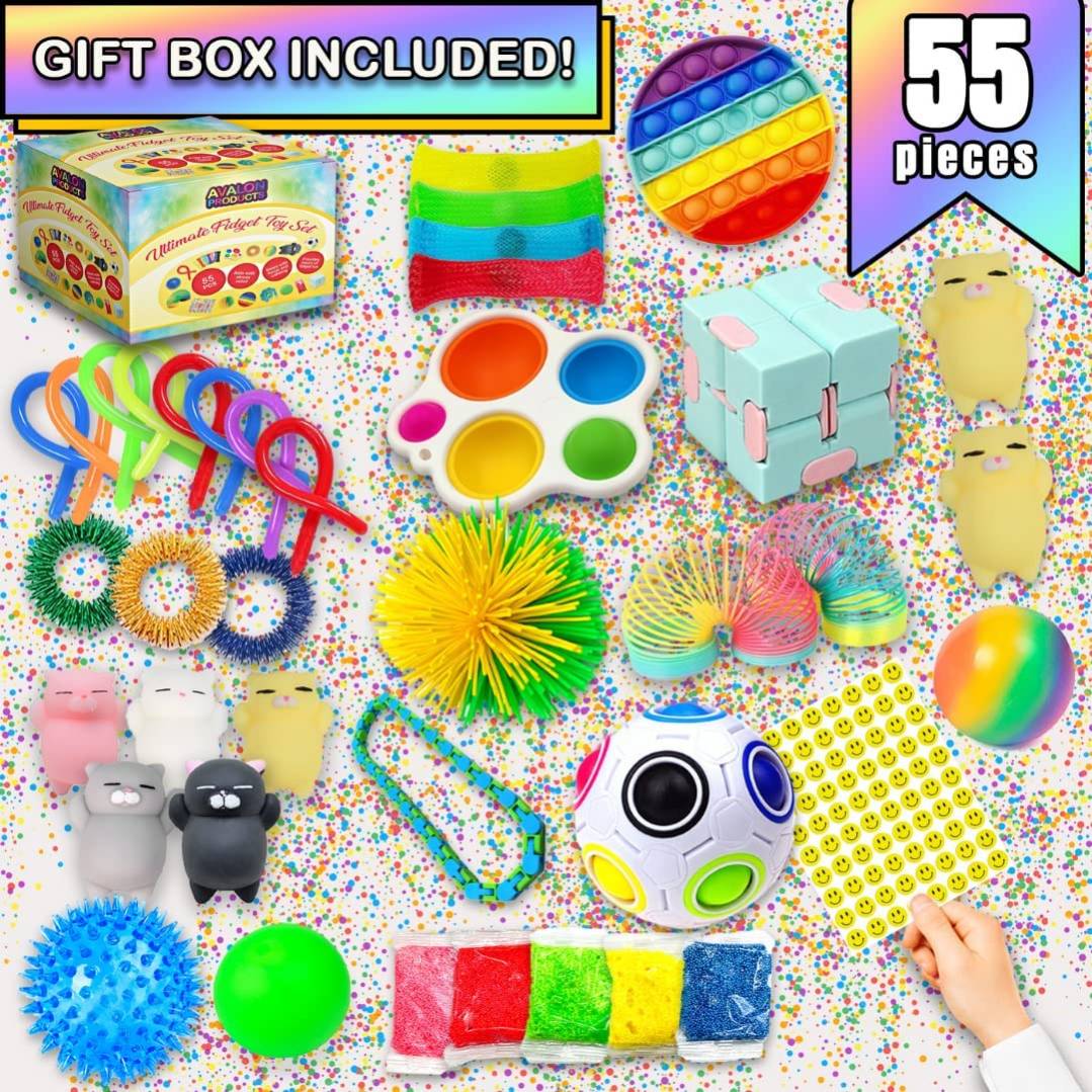 50 Piece Fidget Toys Sensory Pack Bulk Fidgets Pop Its Dimples Party Favors  NEW