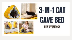 img-product-New Overstock Manifested 3-in-1 Cat Cave Bed with Covered Tent Design