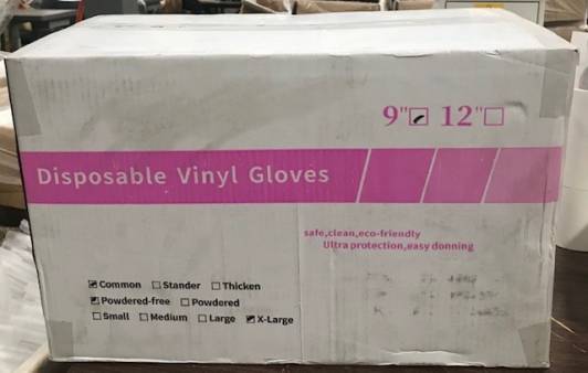 New Overstock Various Brands - Clear & Blue Vinyl Gloves